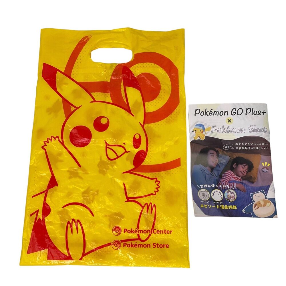 Pokemon Center Tokyo Pikachu Shopping Bag & Go Plus x Sleep Comic Pamphlet Japan